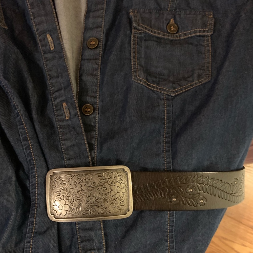 Brown custom belt